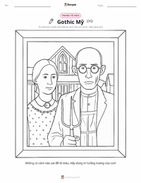 Trang tô màu Gothic Mỹ cho trẻ em