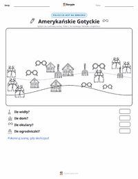 Podgląd drukowalnego arkusza ćwiczeń Amerykański gotyk