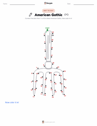 American Gothic printable worksheet preview