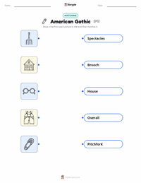 American Gothic printable worksheet for kids
