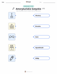 Podgląd drukowalnego arkusza ćwiczeń Amerykański gotyk