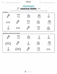 American Gothic afdrukbare werkblad voorbeeld