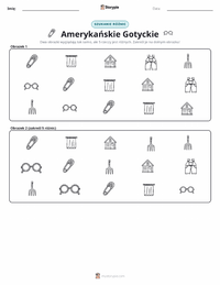 Podgląd drukowalnego arkusza ćwiczeń Amerykański gotyk