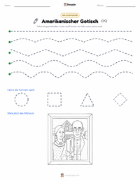 American Gothic druckbare Arbeitsblatt Vorschau