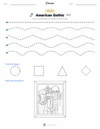 American Gothic printable worksheet preview
