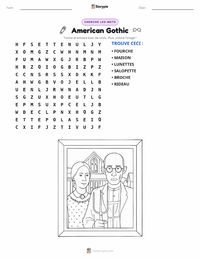 Aperçu de la feuille de travail imprimable American Gothic