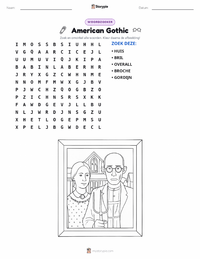 American Gothic afdrukbare werkblad voorbeeld