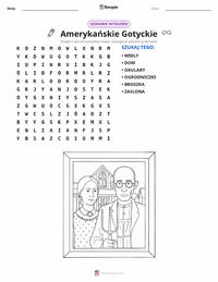 Podgląd drukowalnego arkusza ćwiczeń Amerykański gotyk