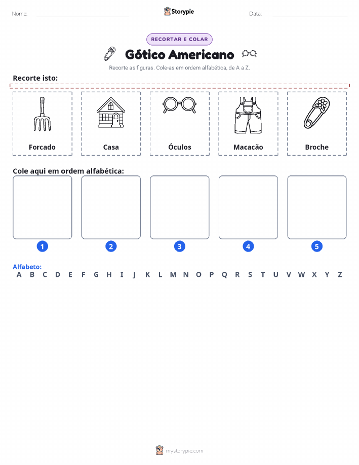 Recortar & Colar Alfabeto