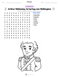 Arthur Wellesley, 1e hertog van Wellington afdrukbare werkblad voorbeeld
