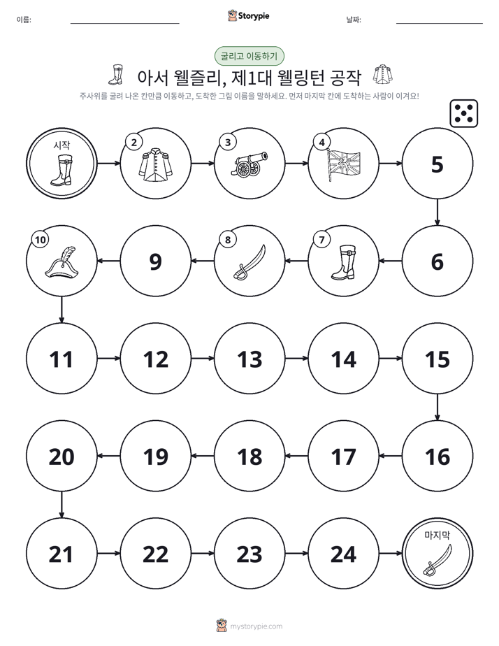 주사위 굴리고 이동하기 게임