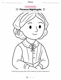 Halaman mewarnai Florence Nightingale untuk anak-anak