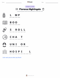 Florence Nightingale printable worksheet preview