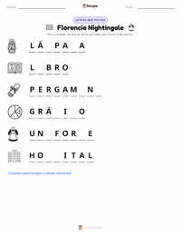 Vista previa de la hoja de trabajo imprimible de Florence Nightingale