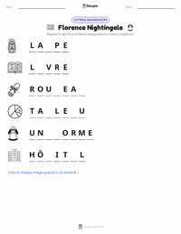 Aperçu de la feuille de travail imprimable Florence Nightingale