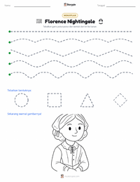Prabaca lembar kerja cetak Florence Nightingale