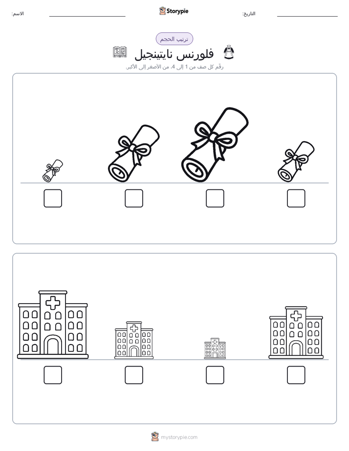 ترتيب الحجم