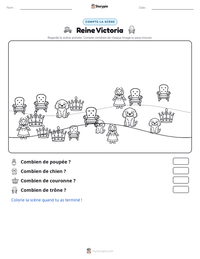 Aperçu de la feuille de travail imprimable Reine Victoria
