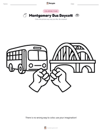 Montgomery Bus Boycott coloring page for kids