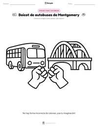 Vista previa de la hoja de trabajo imprimible de Boicot de autobuses de Montgomery