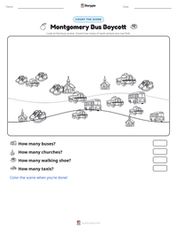 Montgomery Bus Boycott printable worksheet preview