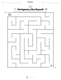 Montgomery Bus Boycott printable worksheet preview