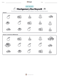 Montgomery Bus Boycott printable worksheet preview