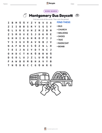 Montgomery Bus Boycott printable worksheet preview