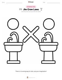 Jim Crow Laws coloring page for kids