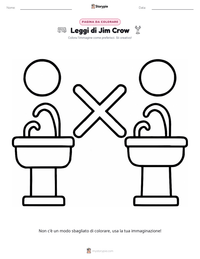 Pagina da colorare di Leggi di Jim Crow per bambini