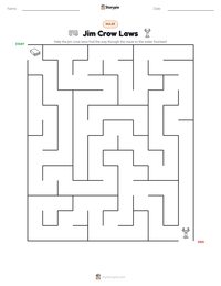 Jim Crow Laws printable worksheet preview