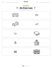 Jim Crow Laws printable worksheet preview