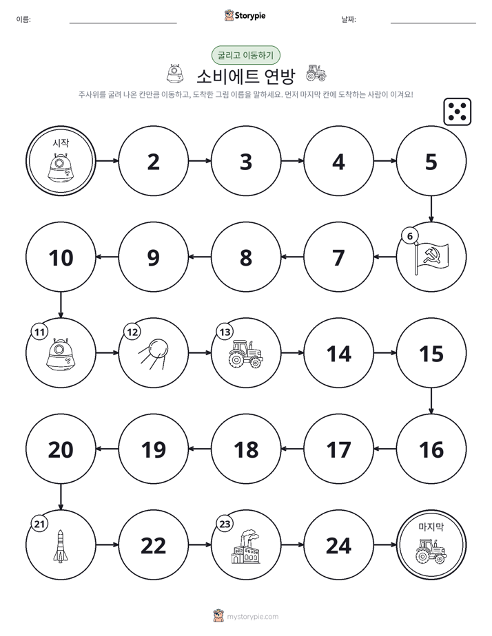 주사위 굴리고 이동하기 게임
