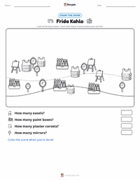 Frida Kahlo printable worksheet preview