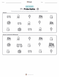 Frida Kahlo printable worksheet preview