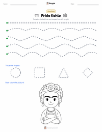 Frida Kahlo printable worksheet preview
