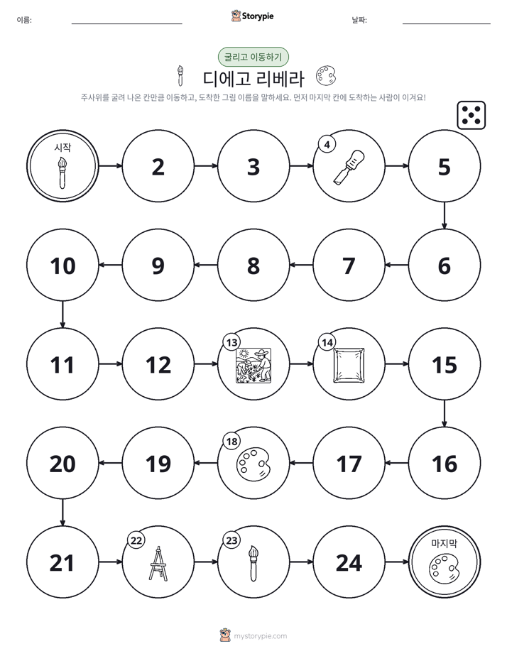 주사위 굴리고 이동하기 게임
