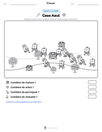 Aperçu de la feuille de travail imprimable Casa Azul