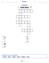 Casa Azul printable worksheet preview