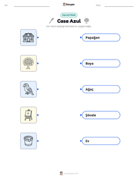 Casa Azul yazdırılabilir çalışma sayfası önizlemesi