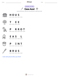 Casa Azul printable worksheet preview
