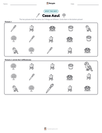Casa Azul printable worksheet preview