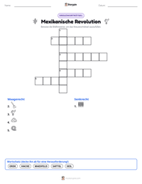 Mexikanische Revolution druckbare Arbeitsblatt Vorschau