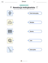 Podgląd drukowalnego arkusza ćwiczeń Rewolucja meksykańska
