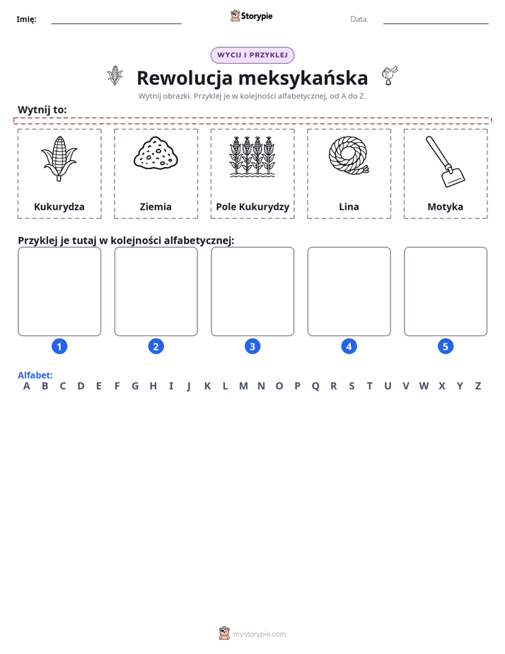 Wytnij i Wklej Alfabet