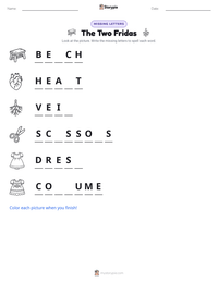 The Two Fridas printable worksheet preview