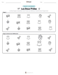 Aperçu de la feuille de travail imprimable Les Deux Fridas
