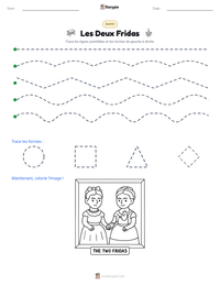 Aperçu de la feuille de travail imprimable Les Deux Fridas