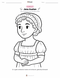Jane Austen kleurplaat voor kinderen