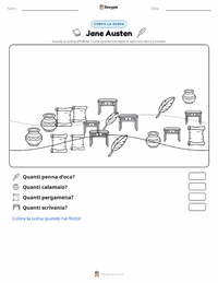Anteprima della scheda stampabile di Jane Austen